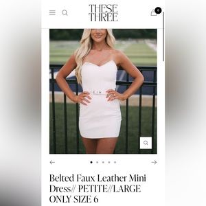 These Three Boutique belted faux leather mini dress